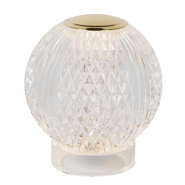 Lucide CINTRA - Lampe de table Rechargeable - Batterie/Piles - Ø 9 cm - LED 3 StepDim - 1x1,5W 2700K - Transparent - détail 4